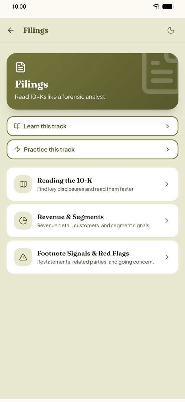 Filings track home