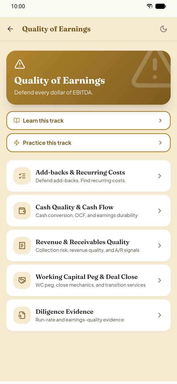 Quality of Earnings track home